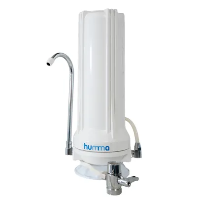 Filtro de agua sobre mesada blanco con registro ANMAT